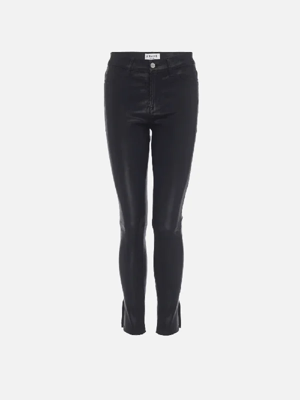 Leather Le High Skinny -- Washed Black