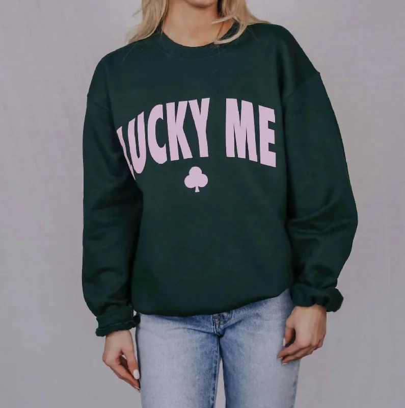 Lucky Me, Lucky You Crewneck In Green