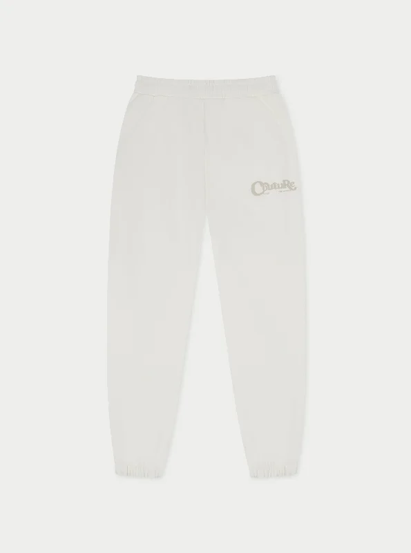 MIXED FONT COUTURE LOGO JOGGERS - OFF WHITE