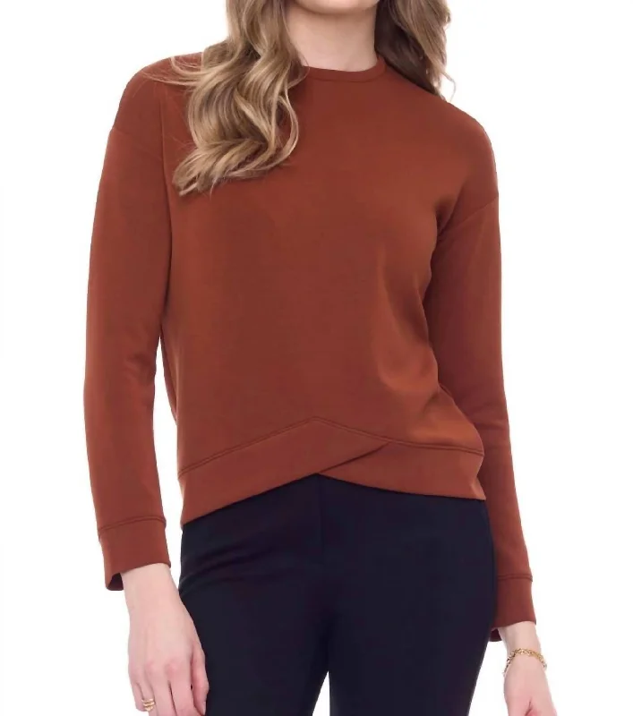 Naomi Inverted ‘V’-Hem Modal Top In Paprika