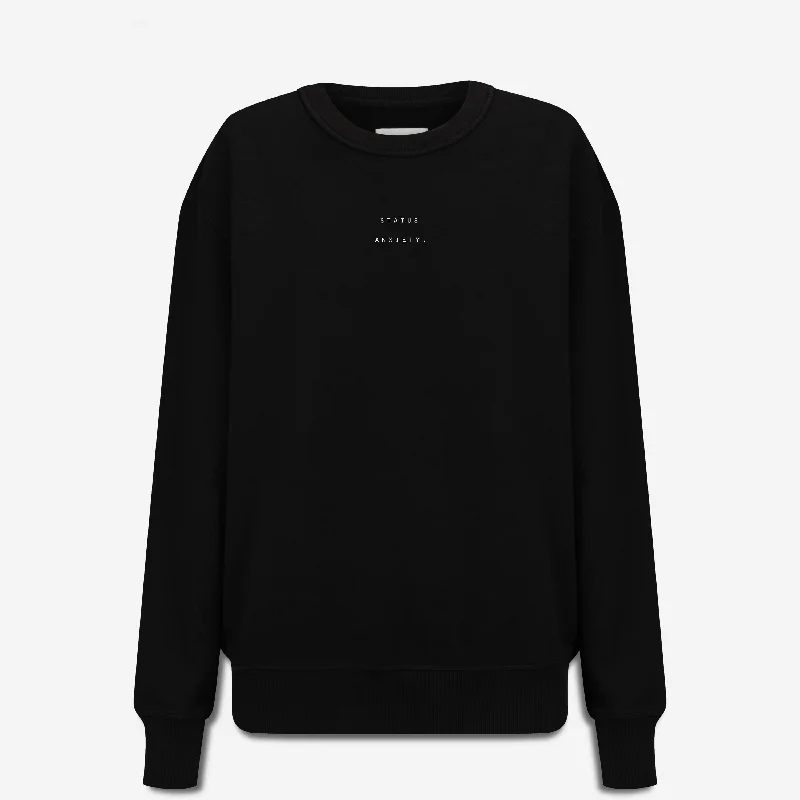 Status Anxiety Could Be Nice Logo Crew Soft Black