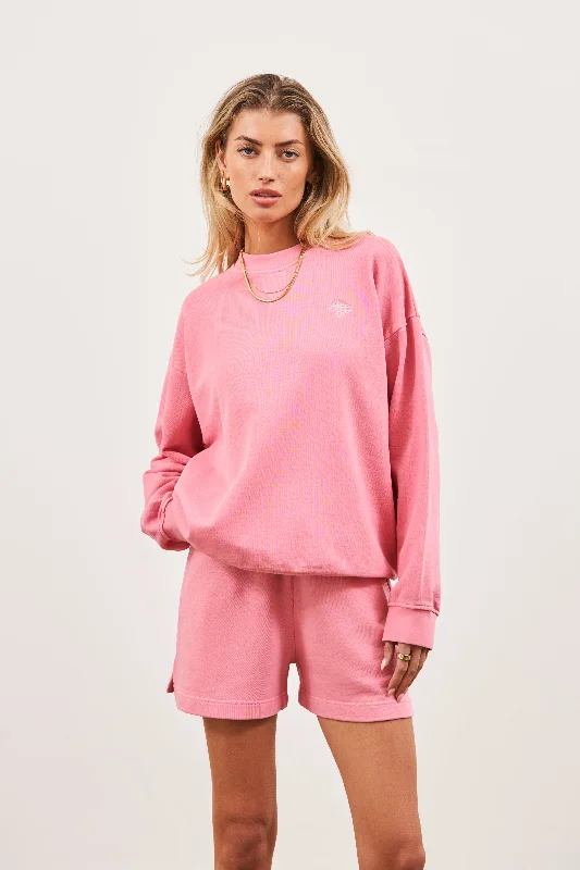 EMBLEM OVERSIZED SWEATSHIRT - PINK